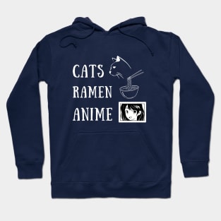 Cats Ramen Anime Japan Introvert Awkward Relax Cute Funny Sarcastic Happy Fun Inspirational Gift Hoodie